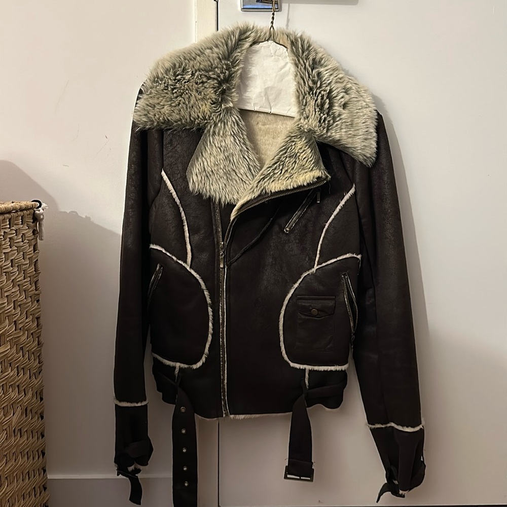 Faux suede / fur jacket, Size S